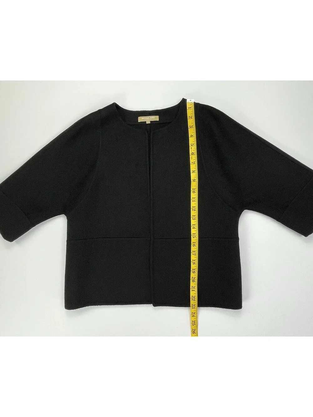 Michael Kors Virgin Wool Angora Blend Open Front Blazer Jacket Black Size 10